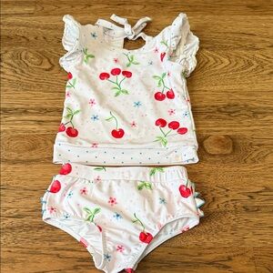 SweetHoney Cherry Print Kids Swim Set size 3T- excellent condition